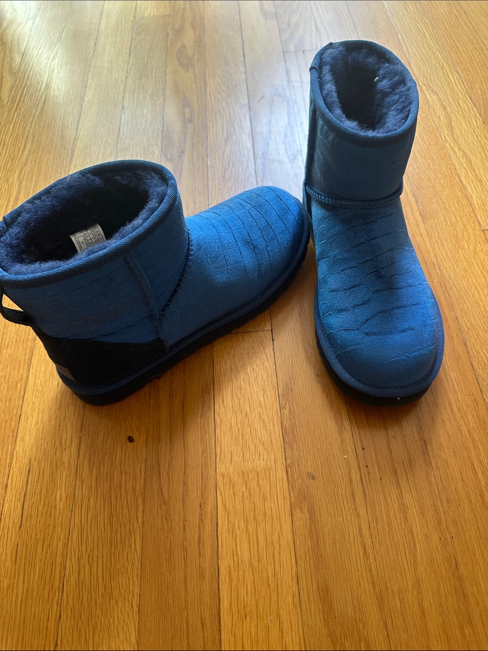 Ugg Mini II Croc Blue Velvet Sheepskin Boots